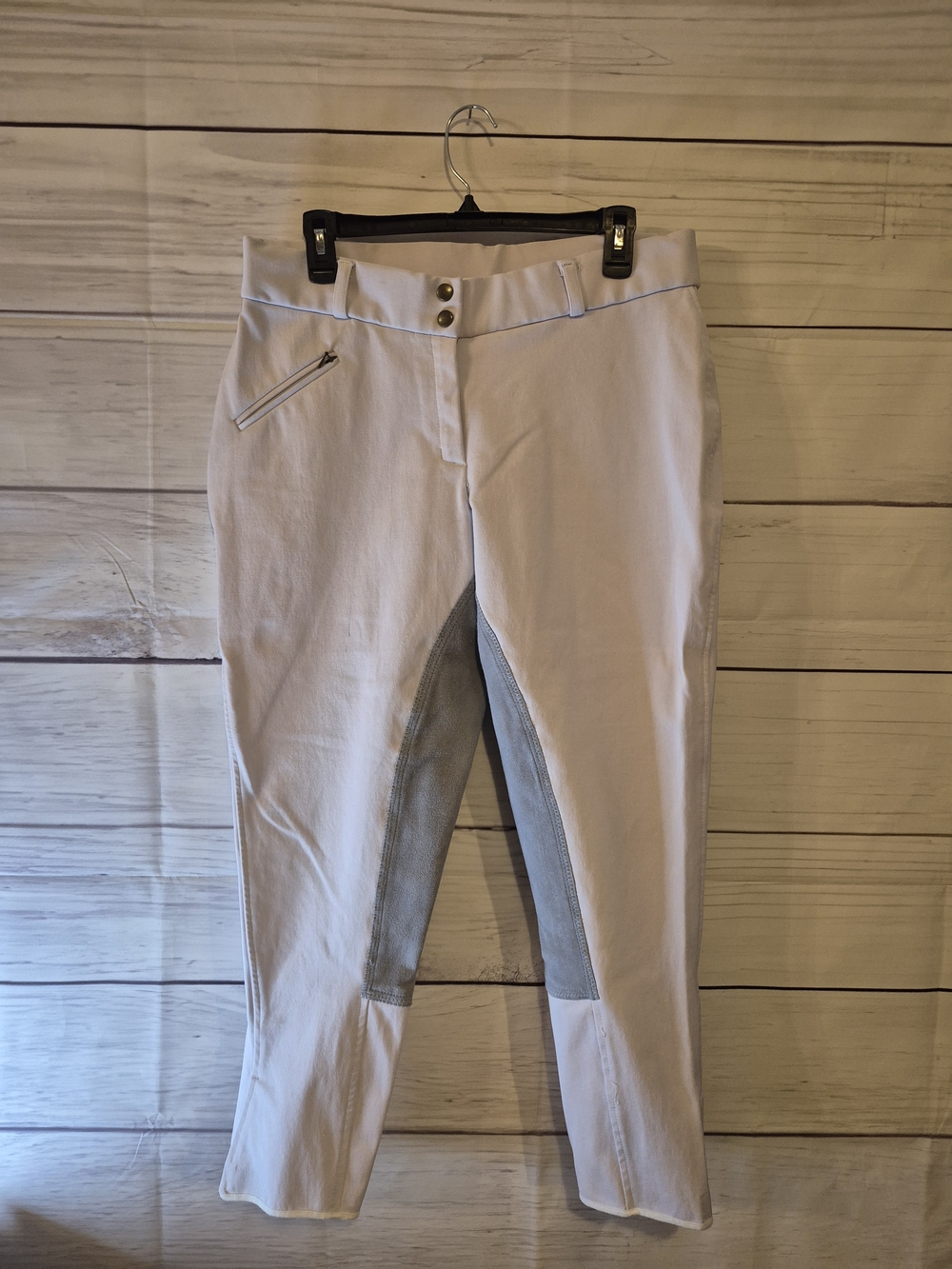 Women’s Equestrian Horse Riding Breeches in White and Gray Size 34